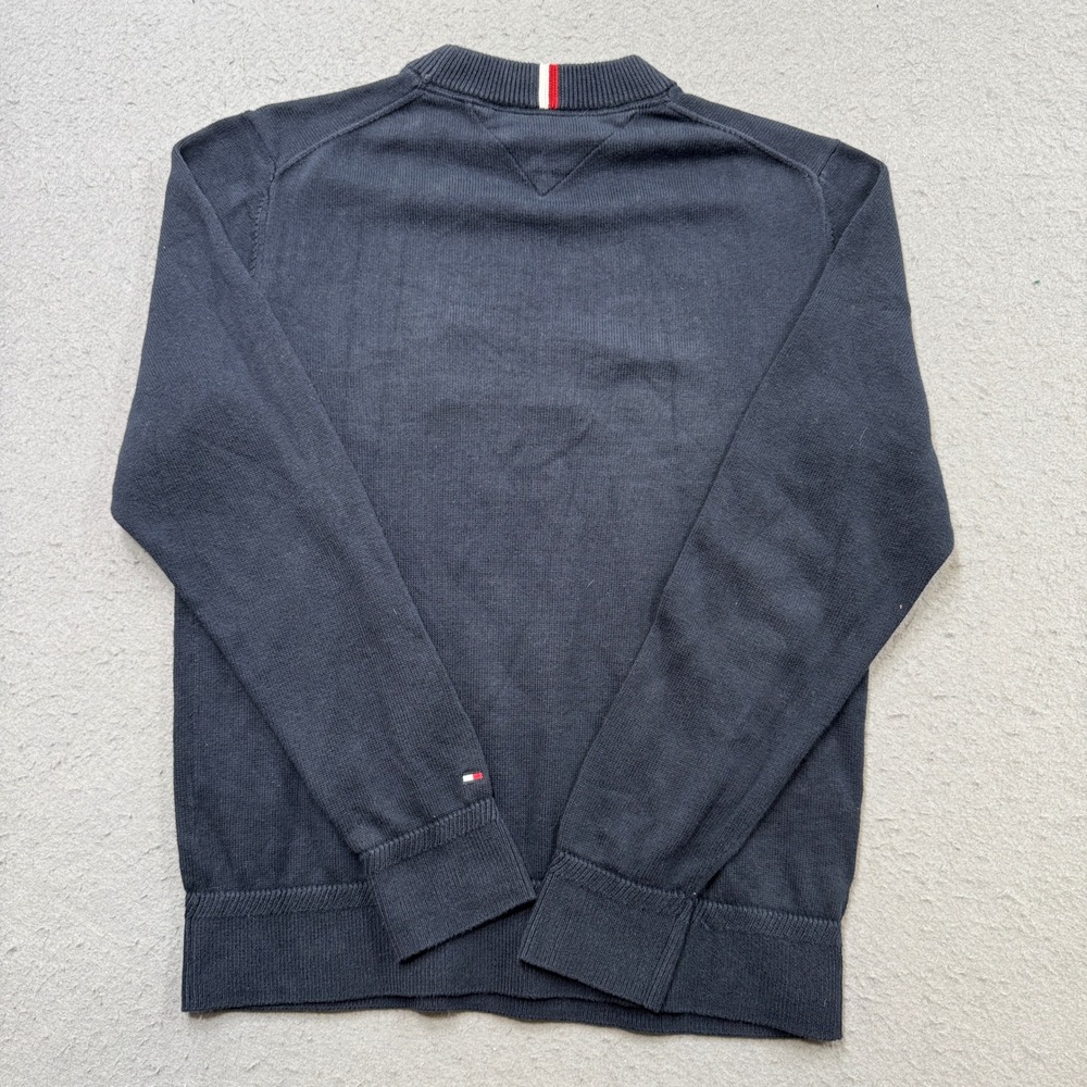 Vintage Tommy Hilfiger Sweater Men's M Navy Blue Crewneck Pullover Knit Varsity - Picture 2 of 5